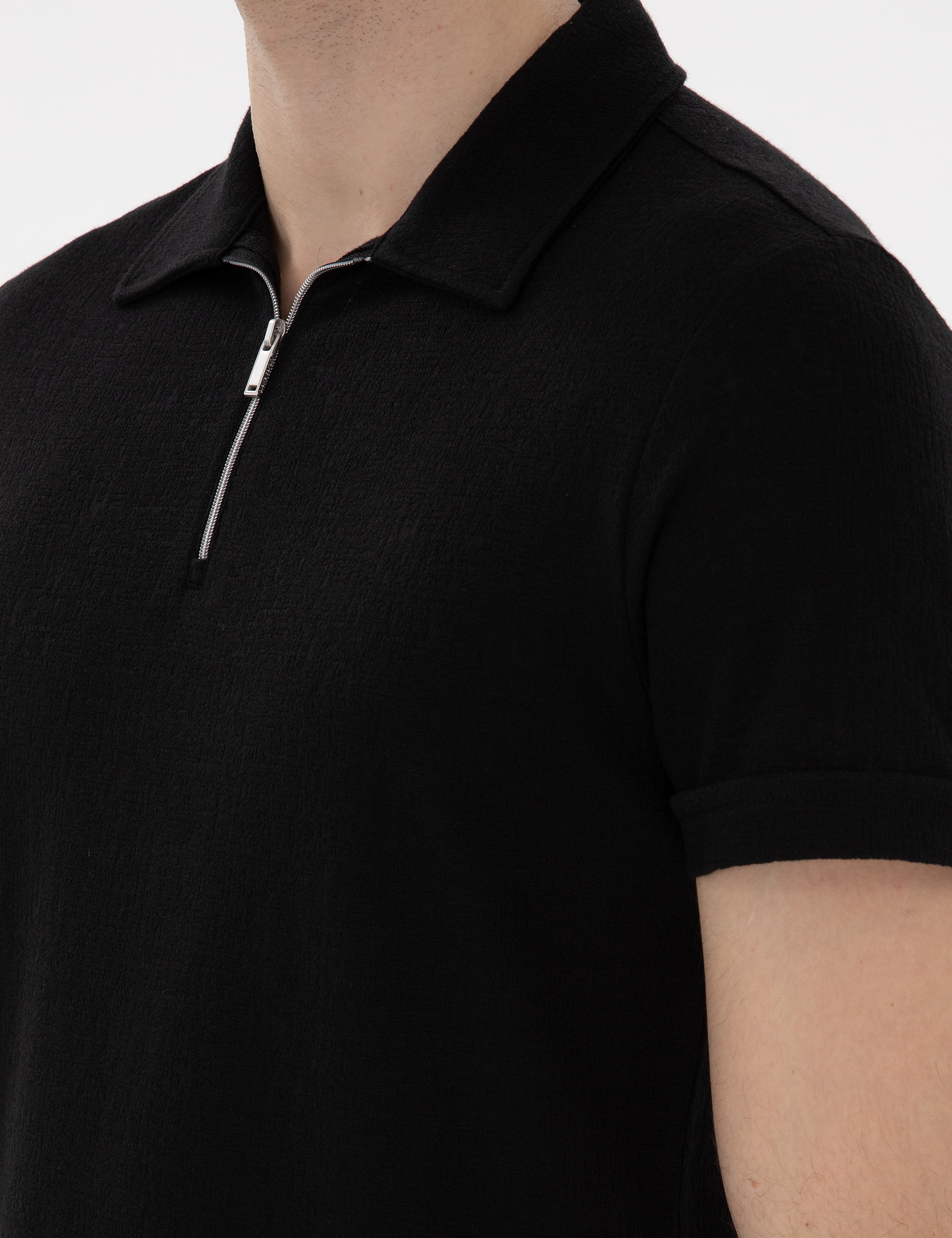 Siyah Slim Fit Tişört - Image 7