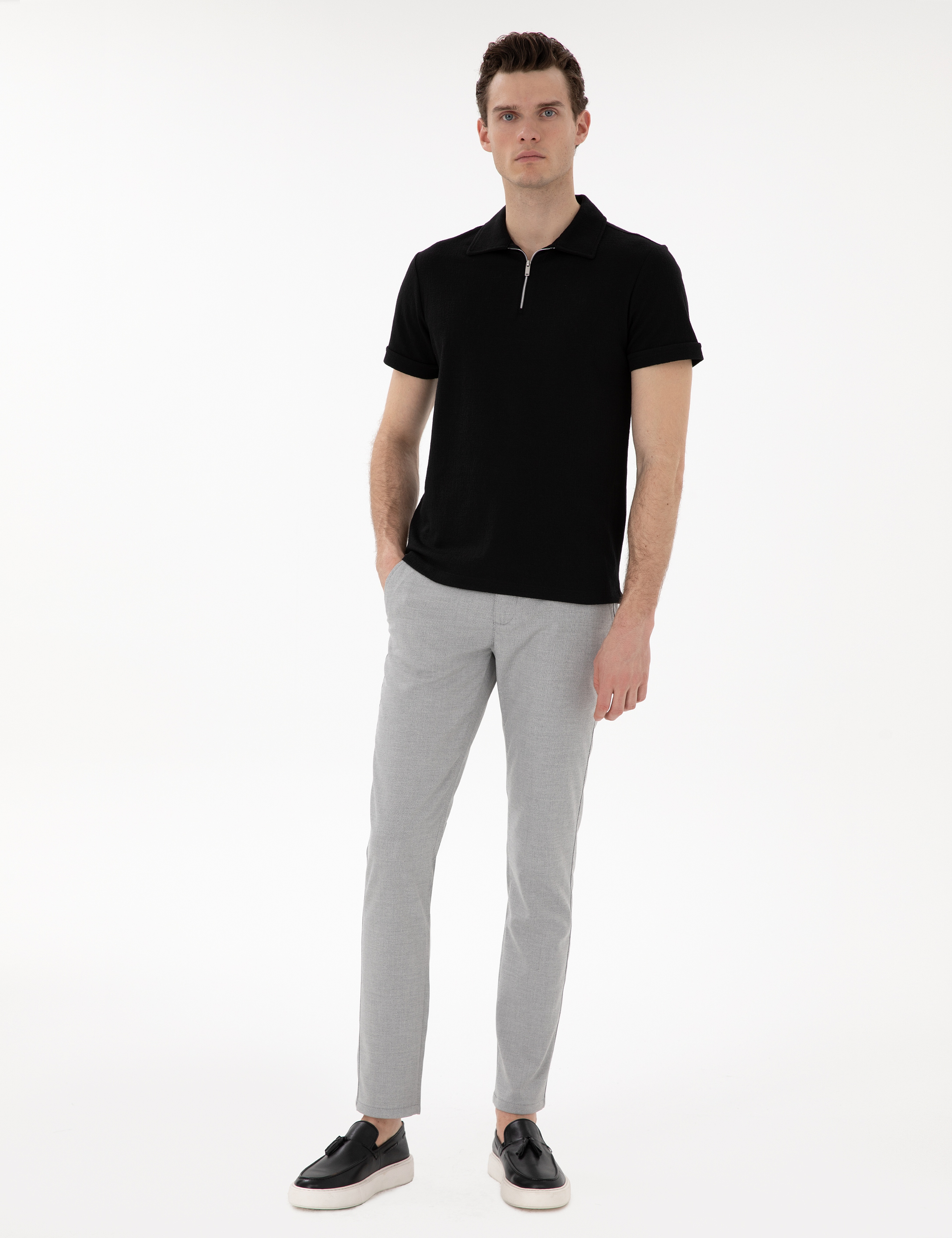 Siyah Slim Fit Tişört - Image 4