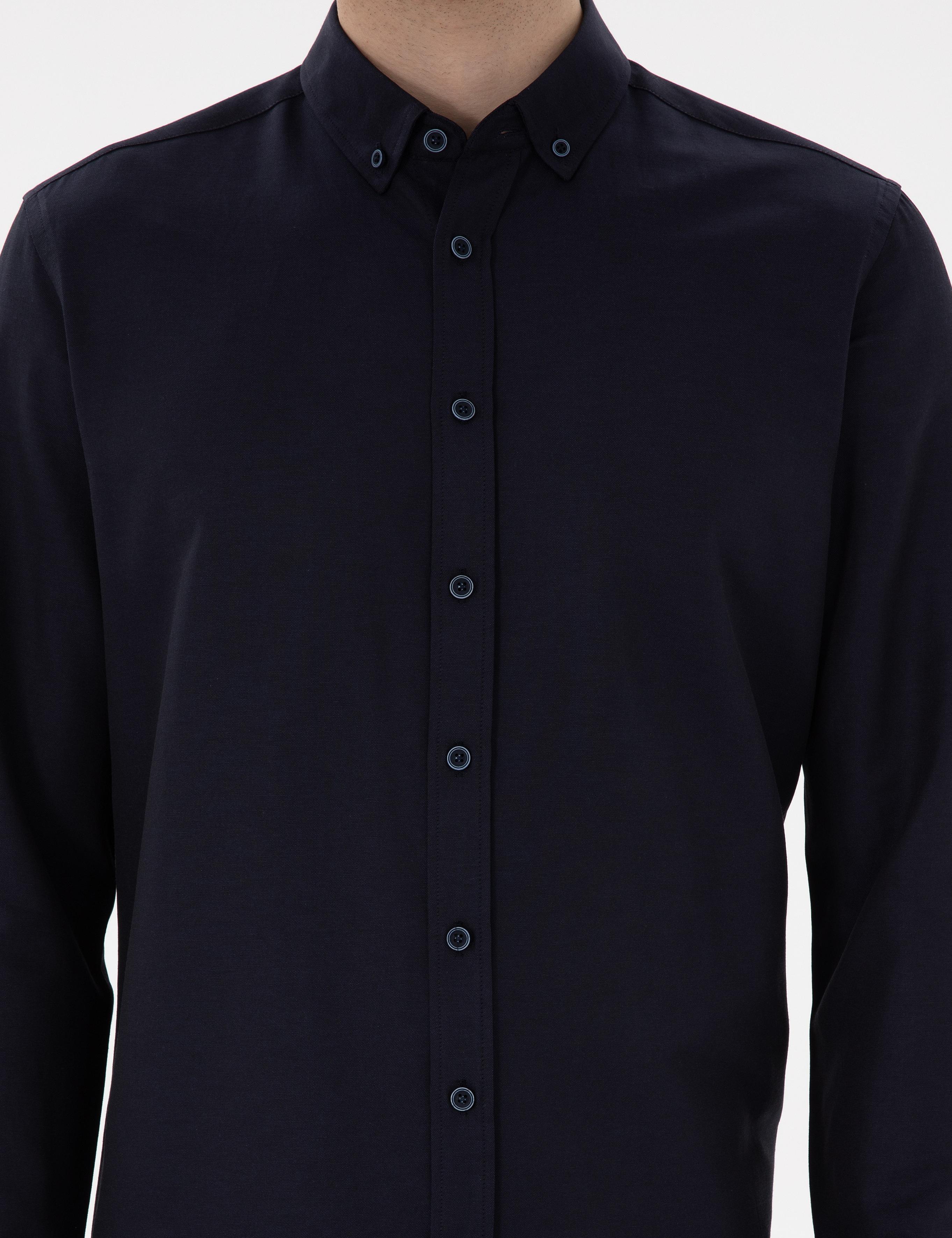 Lacivert Regular Fit Uzun Kollu Gömlek