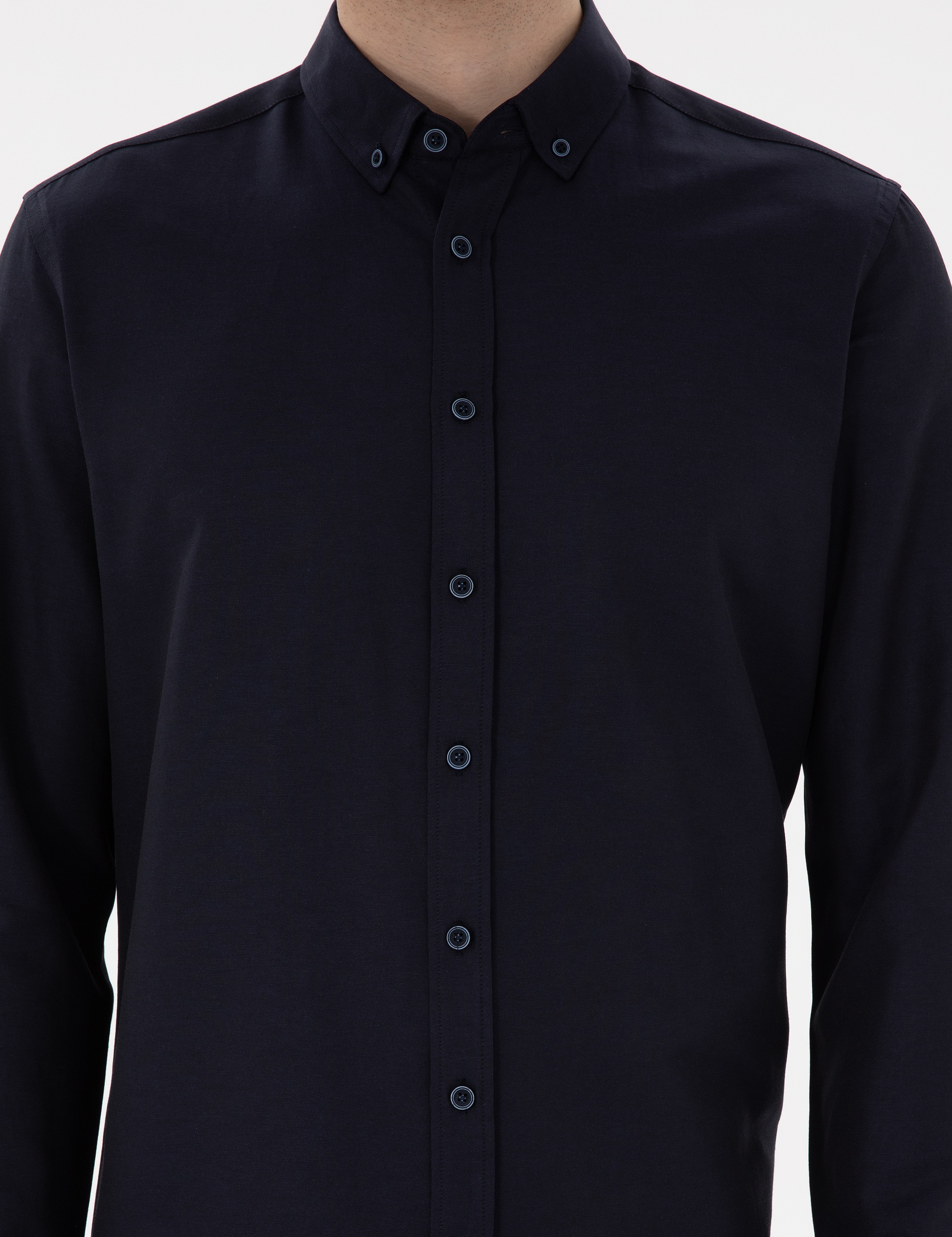 Lacivert Regular Fit Uzun Kollu Gömlek - Image 6