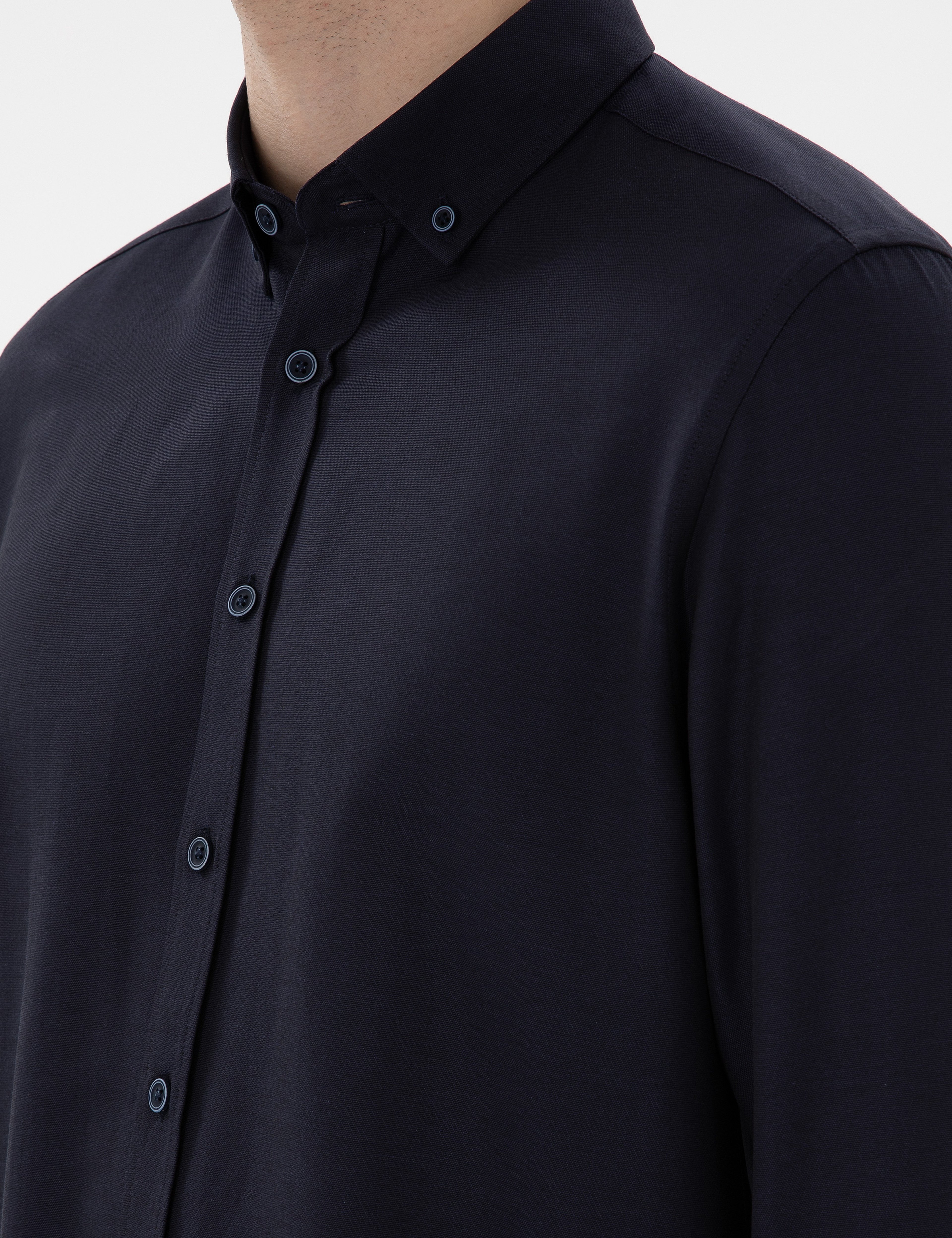 Lacivert Regular Fit Uzun Kollu Gömlek