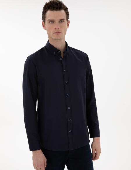 Lacivert Regular Fit Uzun Kollu Gömlek - 50304764075