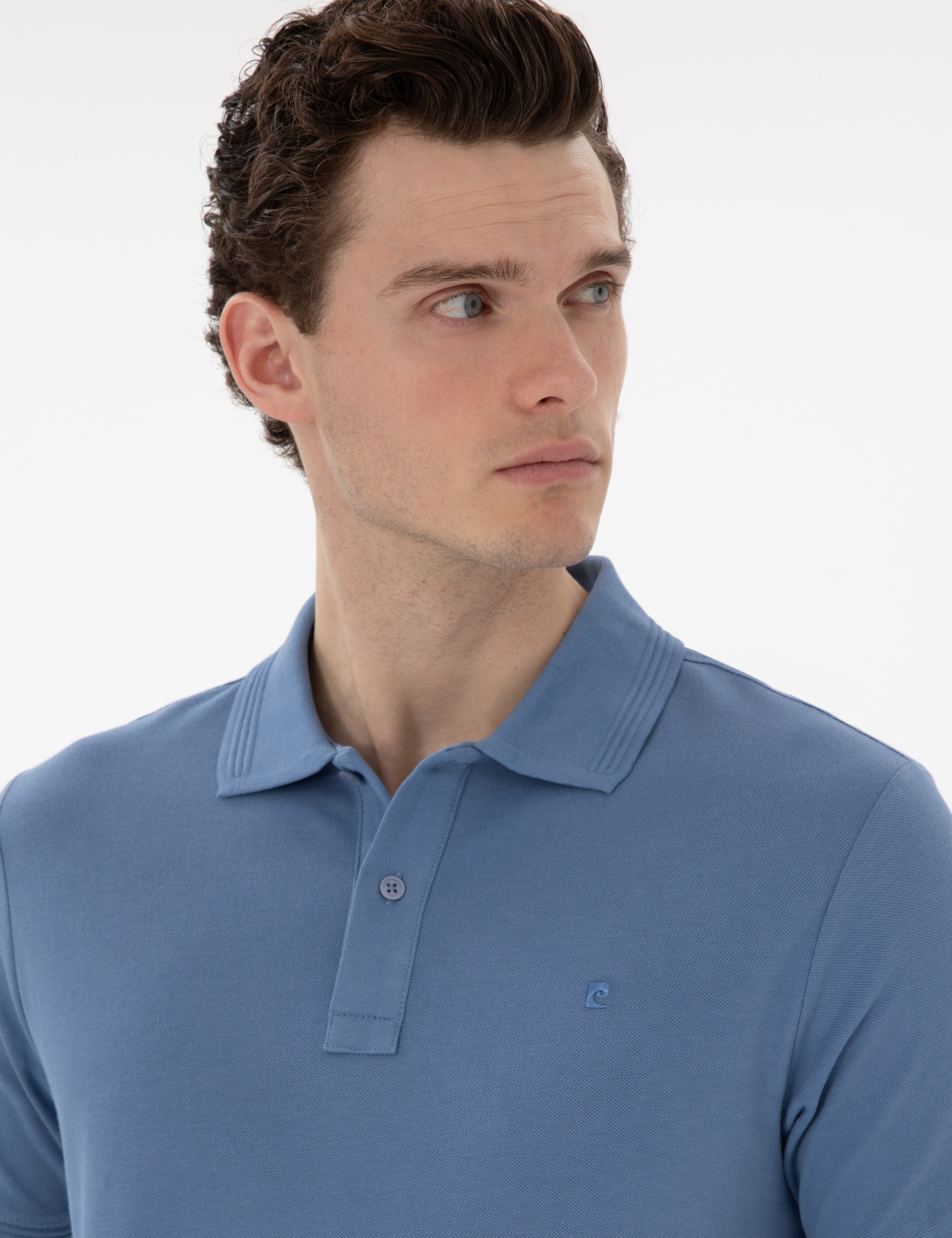 Mavi Slim Fit Kıvrılmaz Polo Yaka Basic Tişört - Image 2