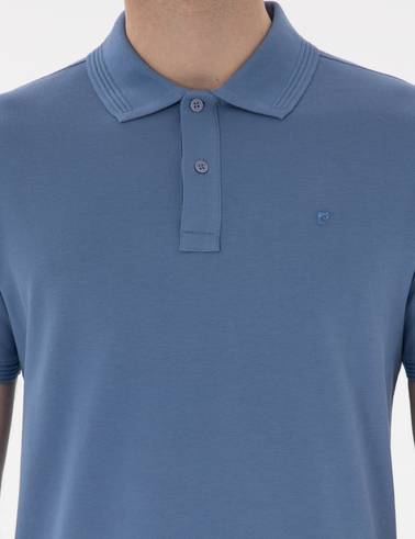 Mavi Slim Fit Kıvrılmaz Polo Yaka Basic Tişört