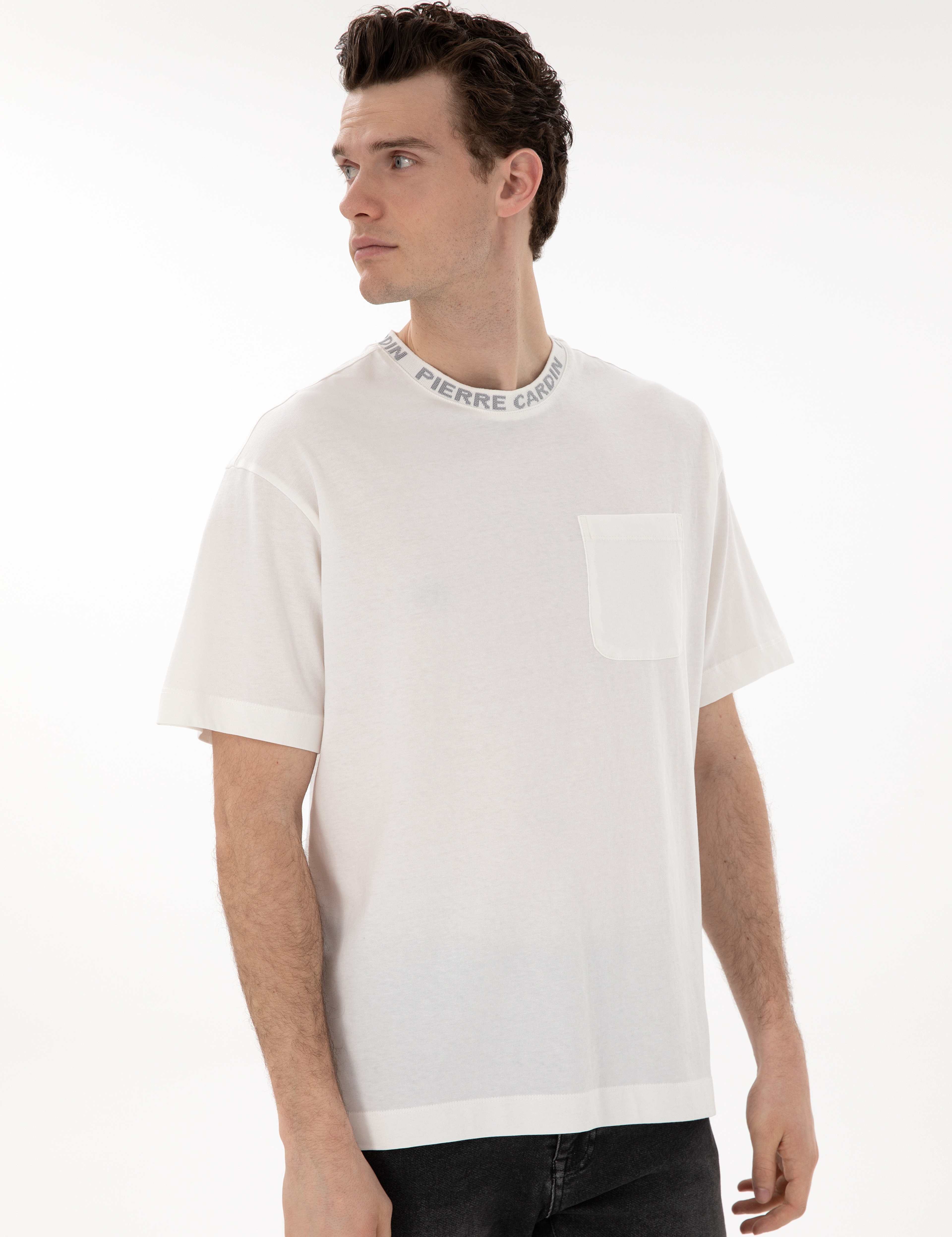 Ekru Comfort Fit Tişört - Image 3