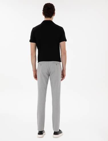 Gri Slim Fit Yazlık Kanvas Pantolon