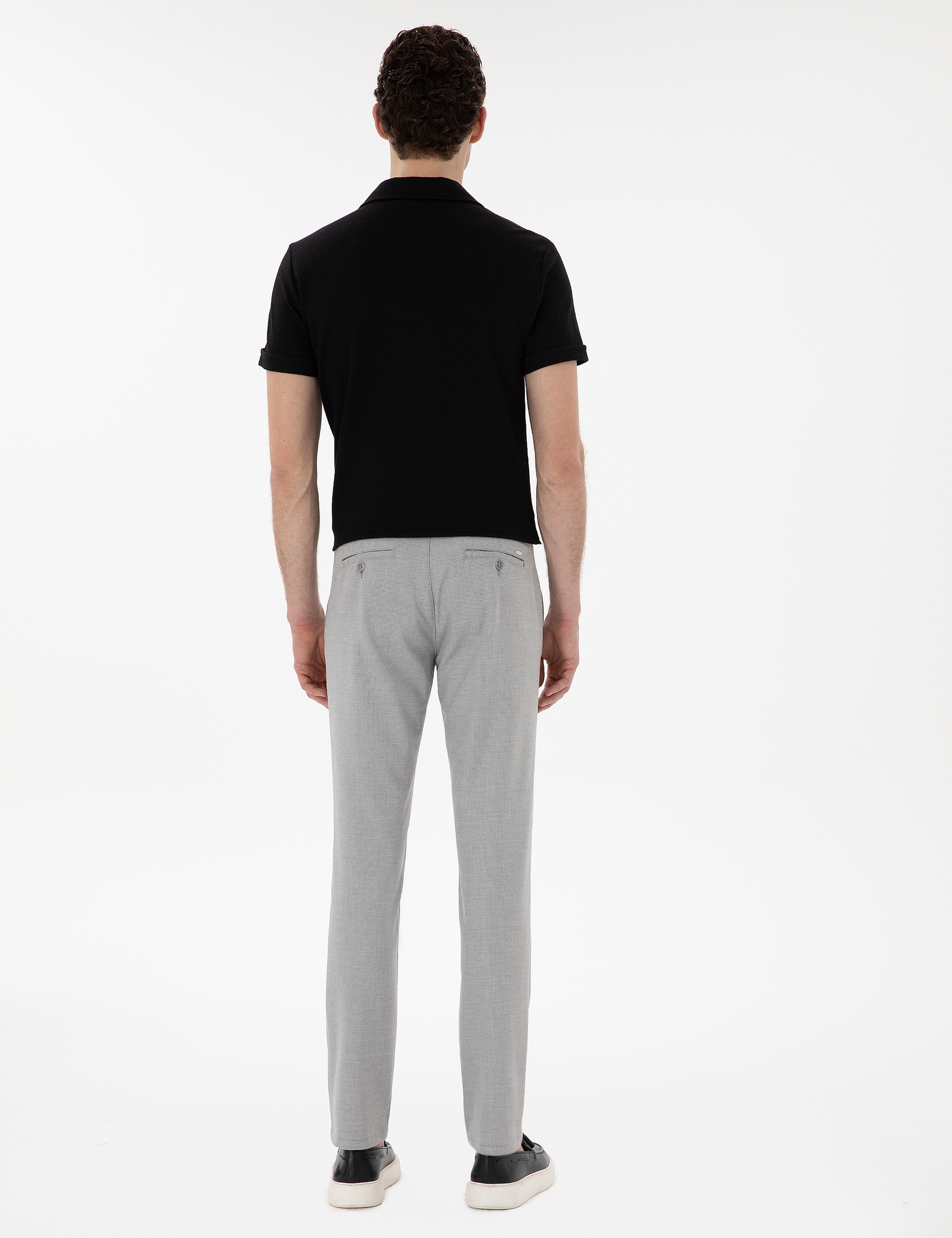 Gri Slim Fit Yazlık Kanvas Pantolon - Image 4