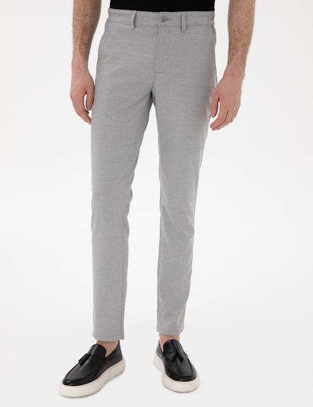 Gri Slim Fit Yazlık Kanvas Pantolon - 50301803090