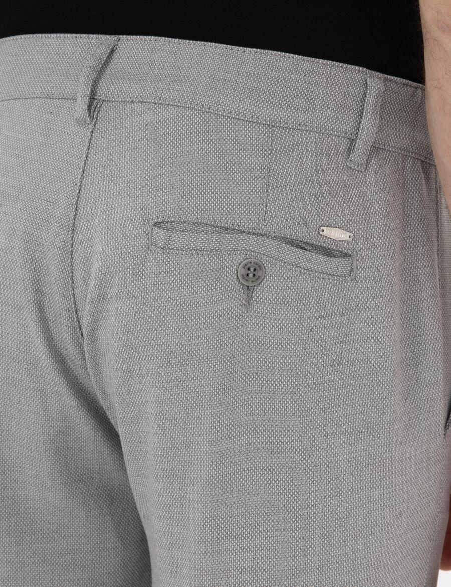 Gri Slim Fit Yazlık Kanvas Pantolon