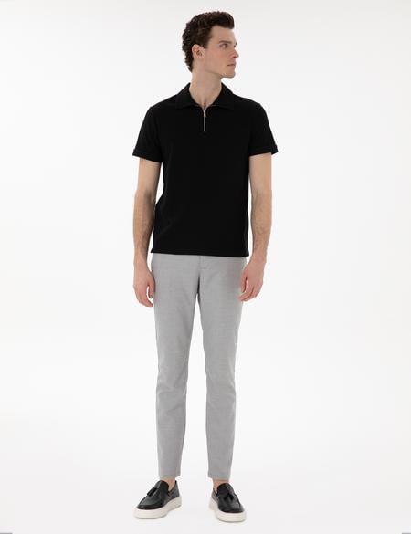 Gri Slim Fit Yazlık Kanvas Pantolon - 50301803090