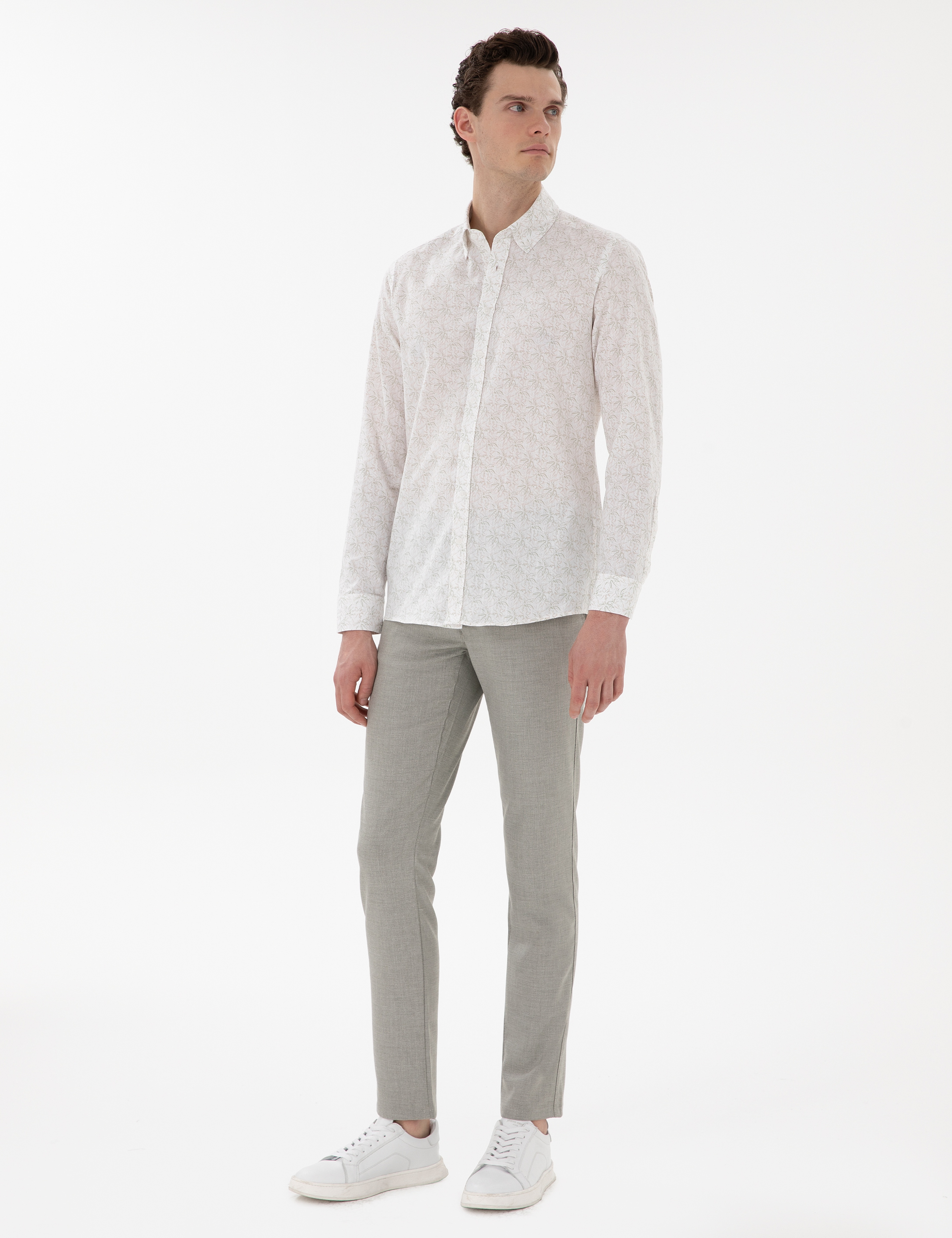 Haki Slim Fit Yazlık Kanvas Pantolon - Image 3