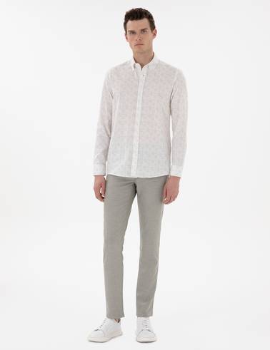 Haki Slim Fit Yazlık Kanvas Pantolon
