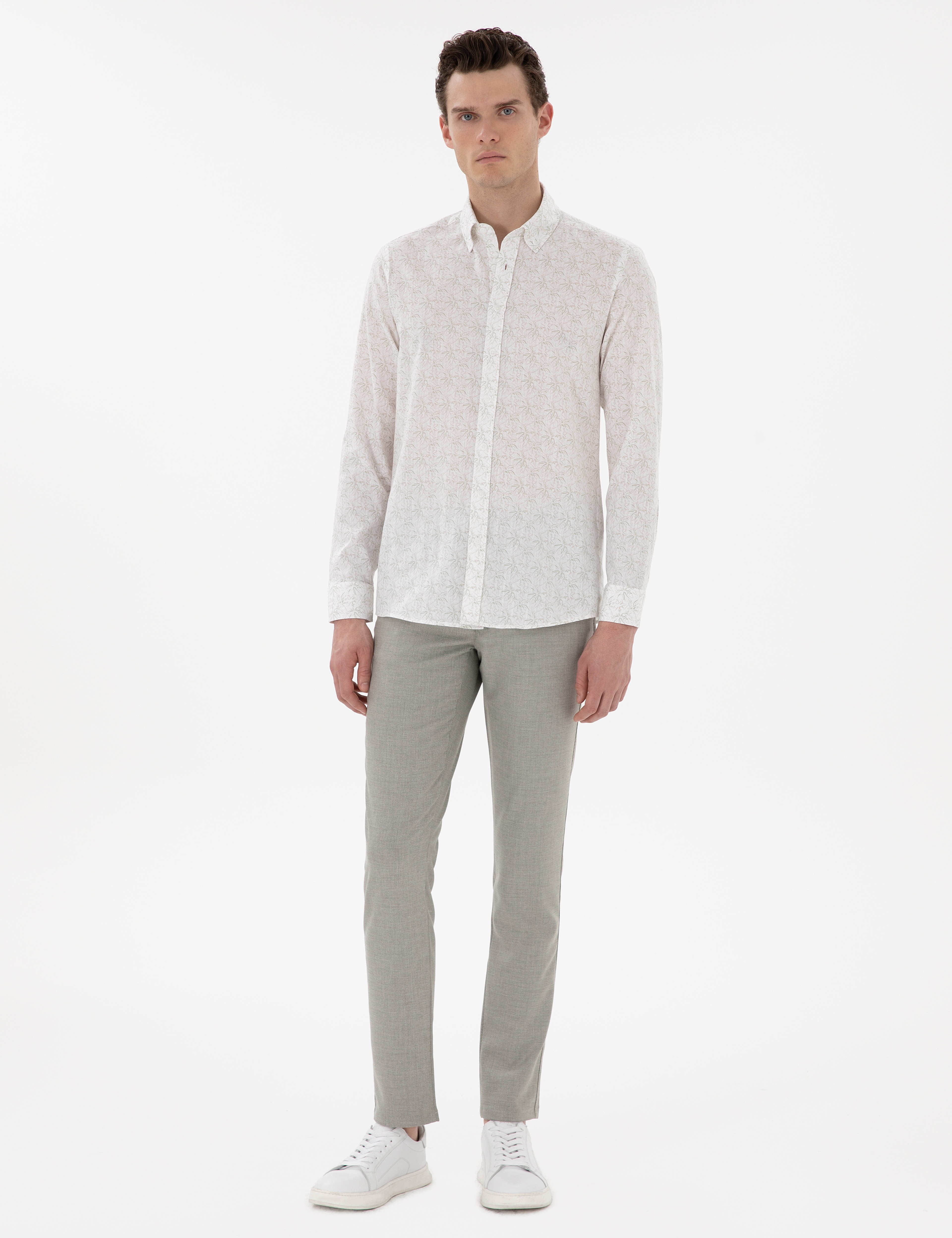 Haki Slim Fit Yazlık Kanvas Pantolon - Image 1