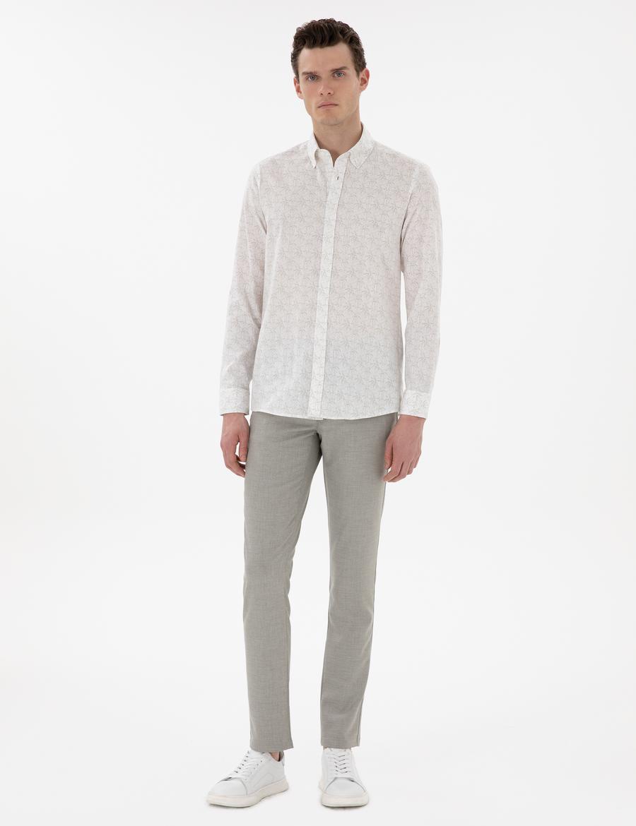 Haki Slim Fit Yazlık Kanvas Pantolon