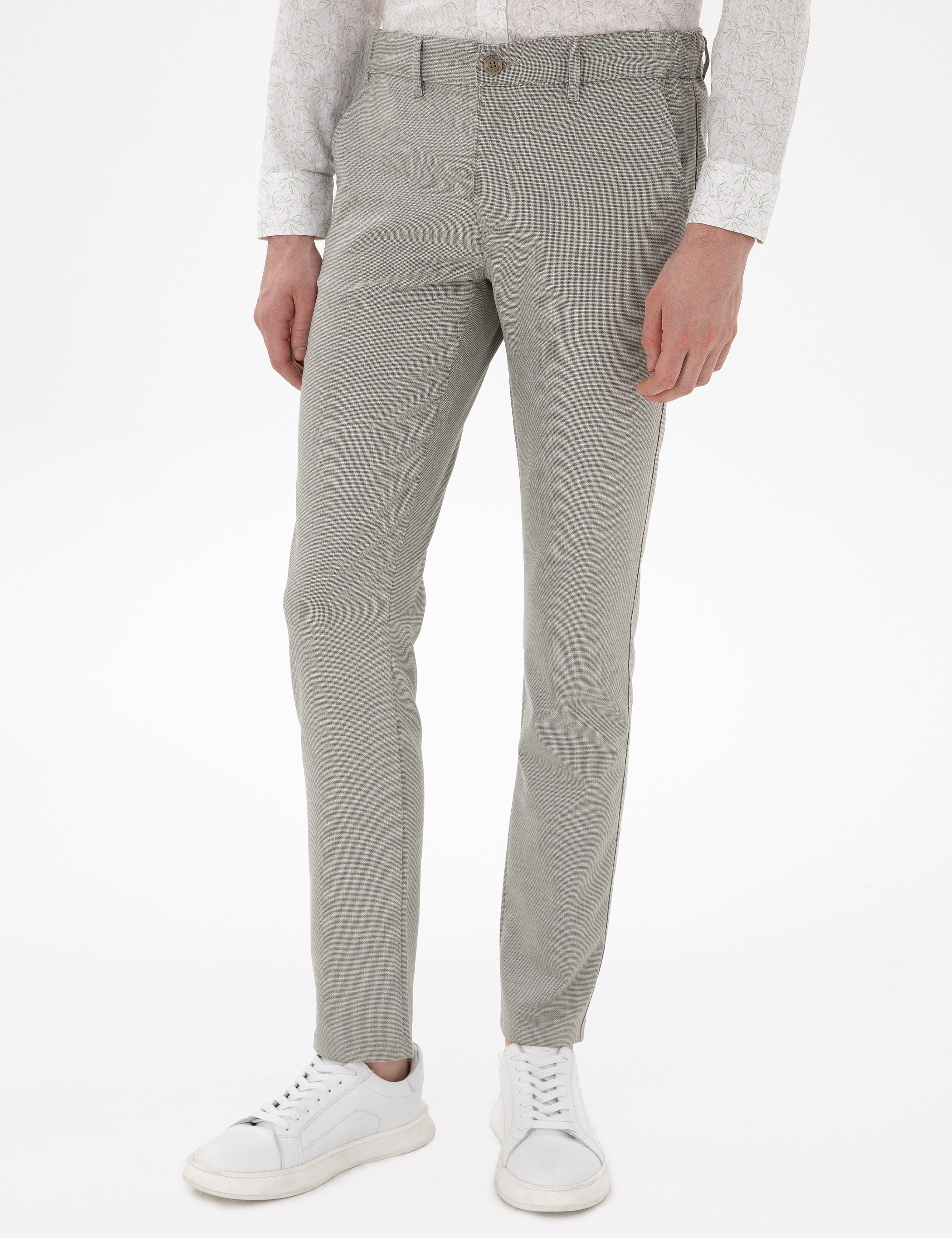 Haki Slim Fit Yazlık Kanvas Pantolon - Image 2