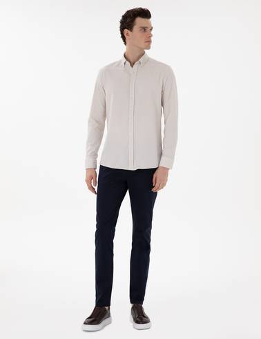 Lacivert Slim Fit Yazlık Kanvas Pantolon