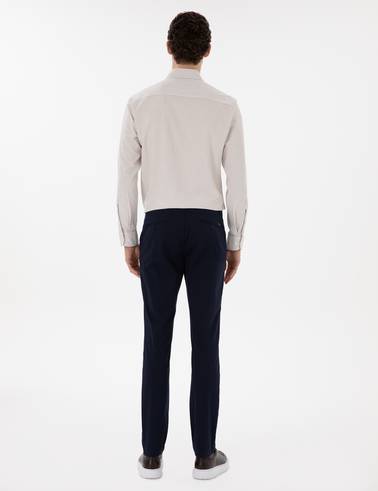 Lacivert Slim Fit Yazlık Kanvas Pantolon