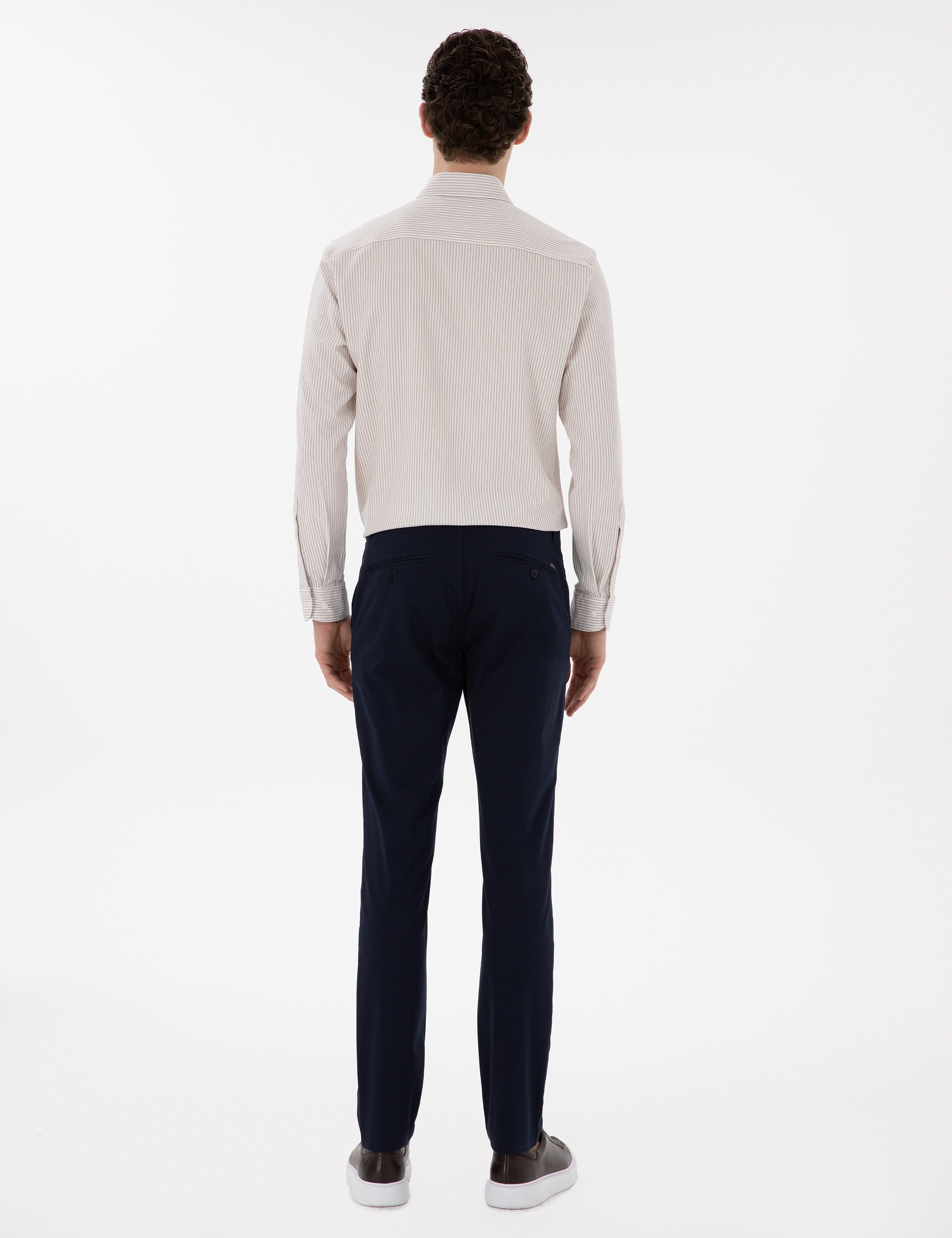 Lacivert Slim Fit Yazlık Kanvas Pantolon