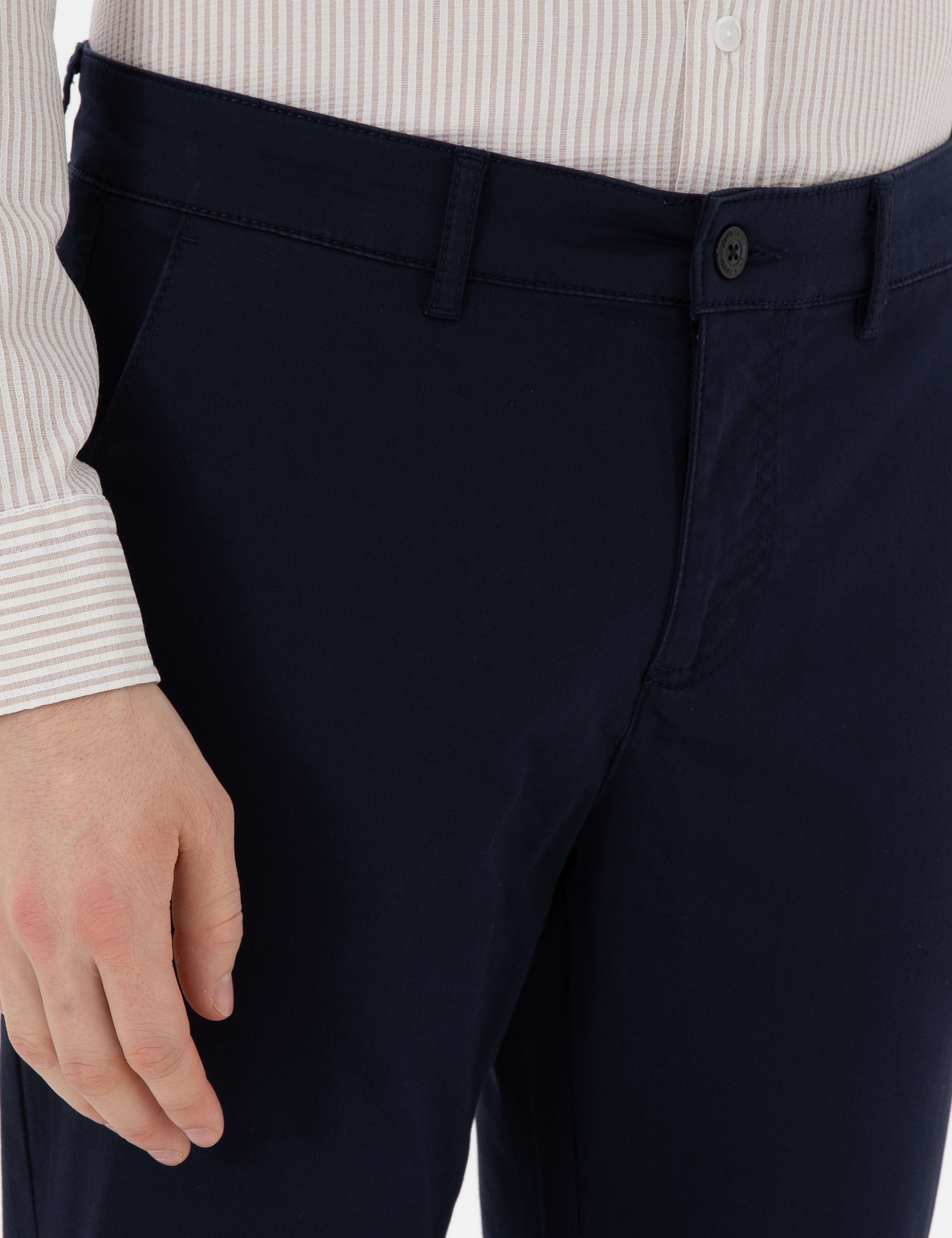 Lacivert Slim Fit Yazlık Kanvas Pantolon - Image 5