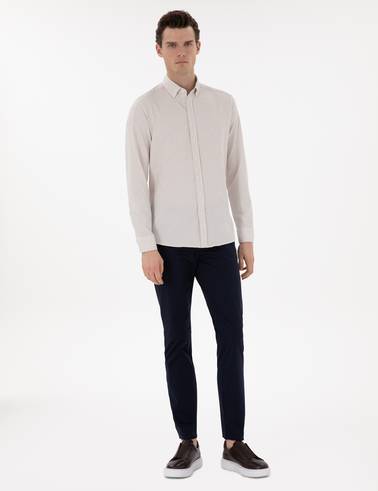 Lacivert Slim Fit Yazlık Kanvas Pantolon