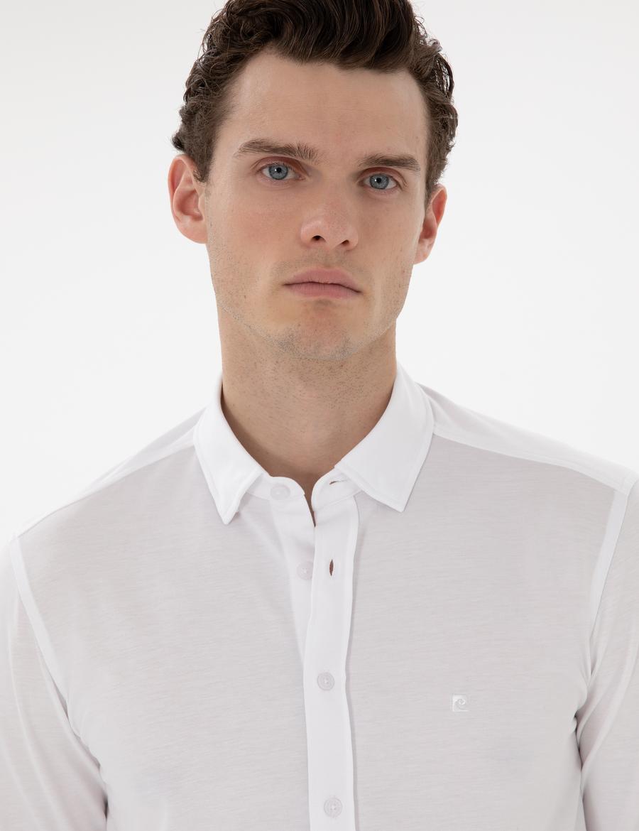 Beyaz Slim Fit Uzun Kollu Gömlek