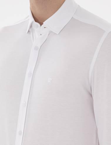 Beyaz Slim Fit Uzun Kollu Gömlek
