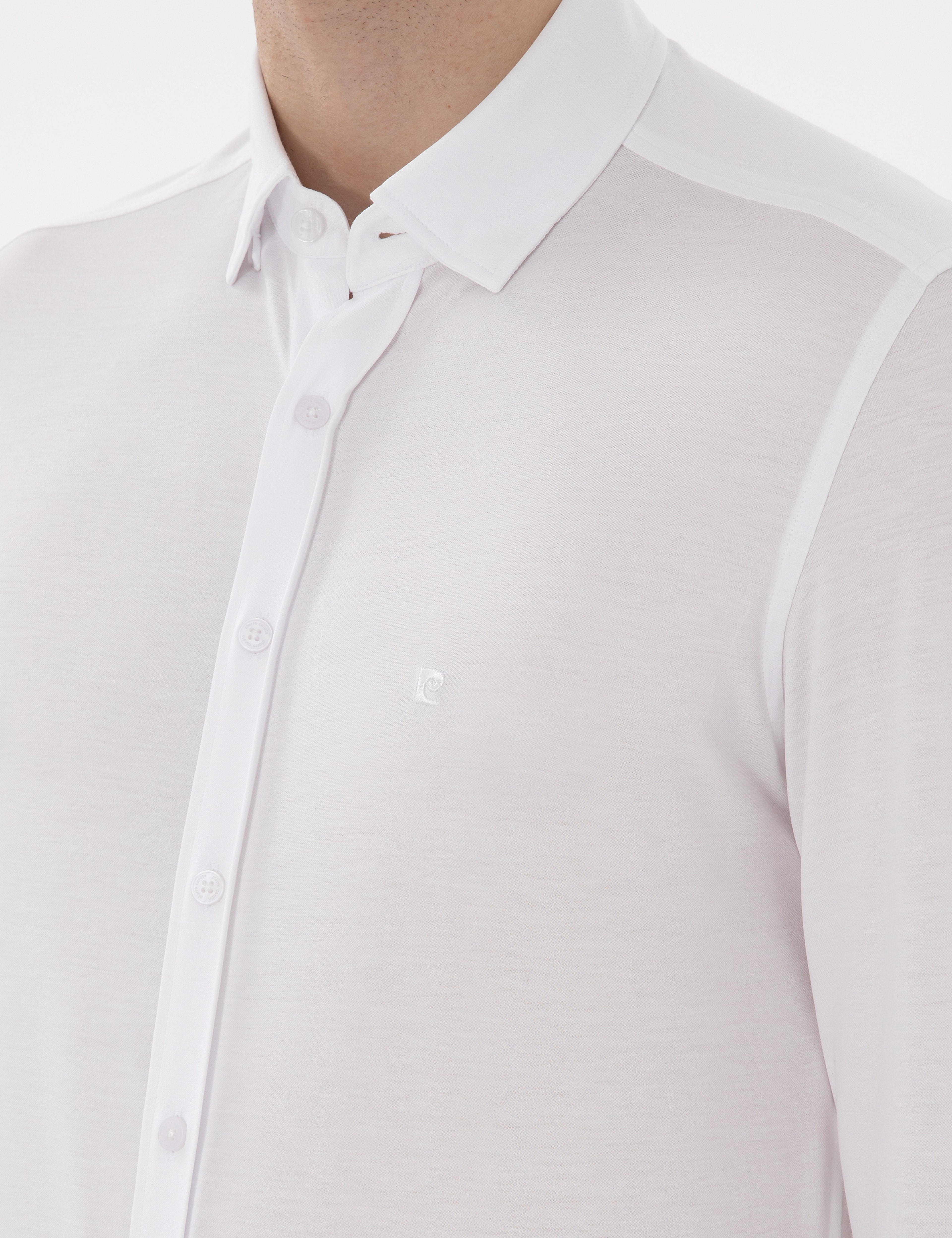 Beyaz Slim Fit Uzun Kollu Gömlek - Image 7