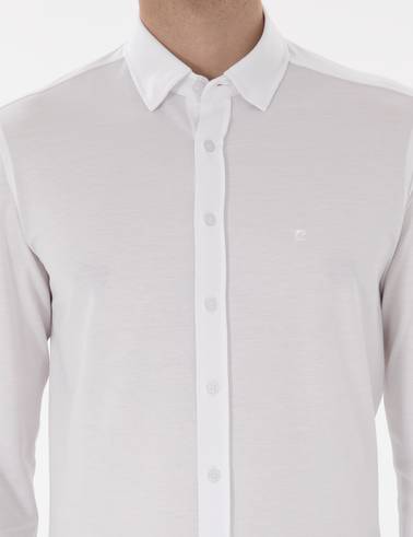 Beyaz Slim Fit Uzun Kollu Gömlek