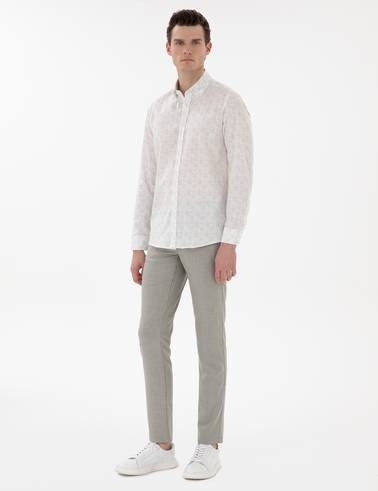 Haki Slim Fit Uzun Kollu Gömlek