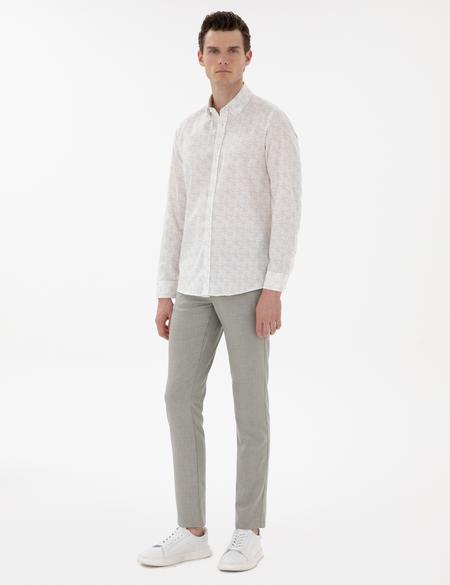 Haki Slim Fit Uzun Kollu Gömlek - 50304548025