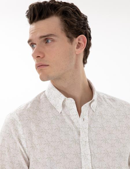 Haki Slim Fit Uzun Kollu Gömlek - 50304548025