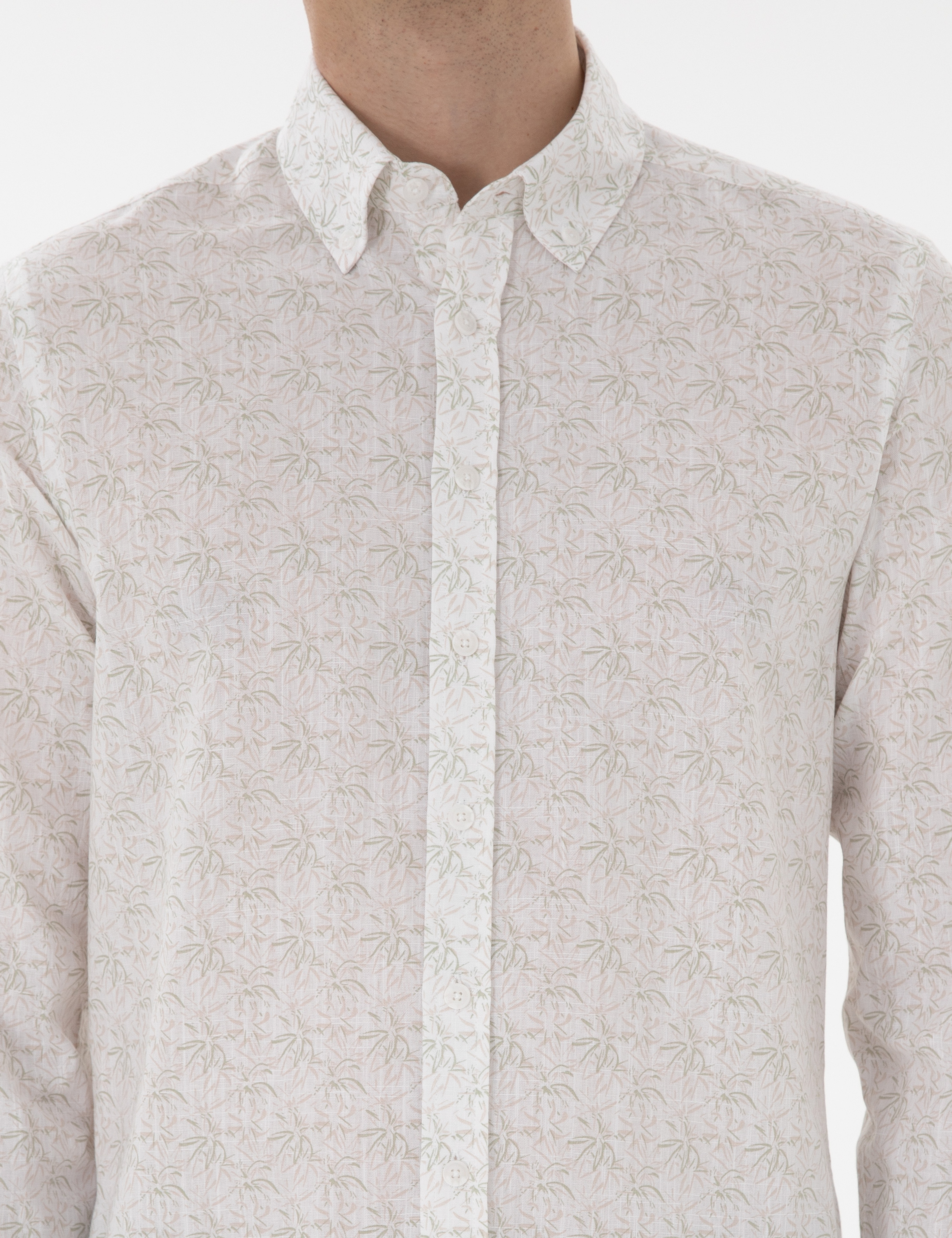 Haki Slim Fit Uzun Kollu Gömlek - Image 6