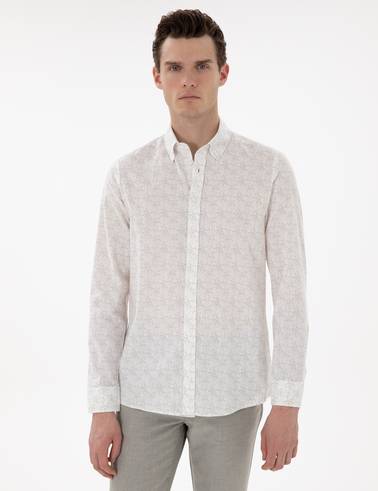 Haki Slim Fit Uzun Kollu Gömlek