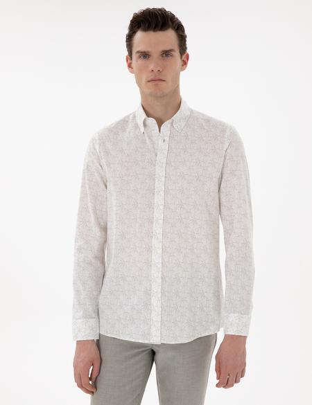 Haki Slim Fit Uzun Kollu Gömlek - 50304548025