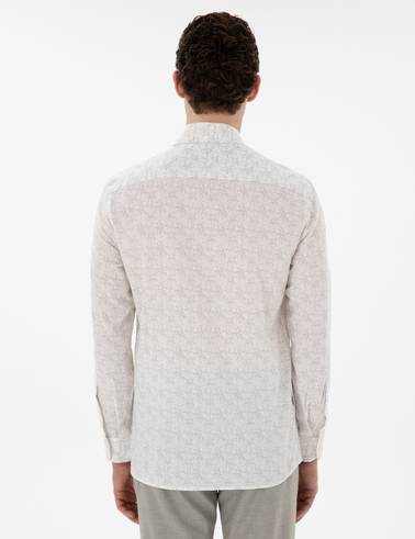 Haki Slim Fit Uzun Kollu Gömlek