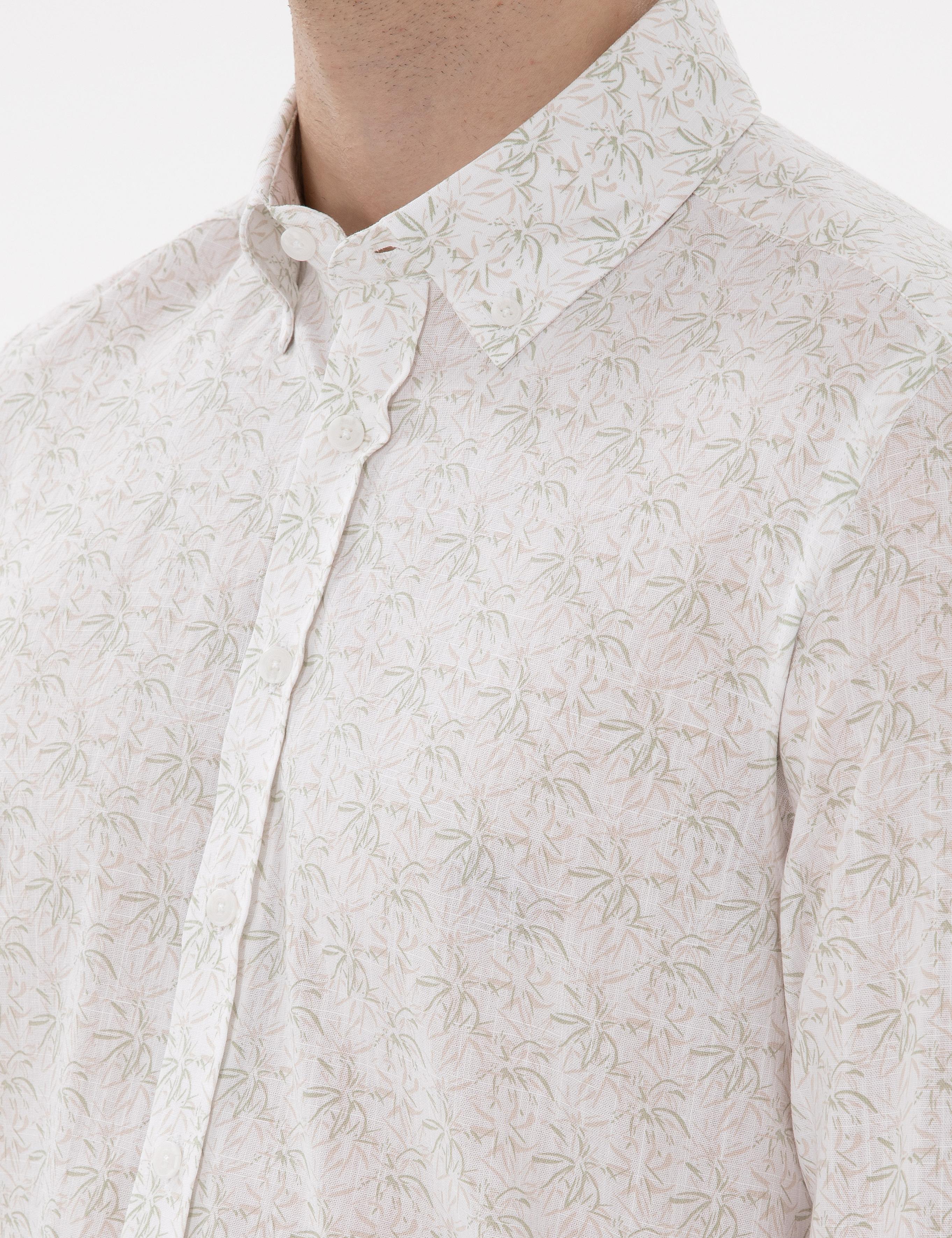 Haki Slim Fit Uzun Kollu Gömlek