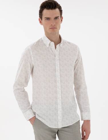 Haki Slim Fit Uzun Kollu Gömlek