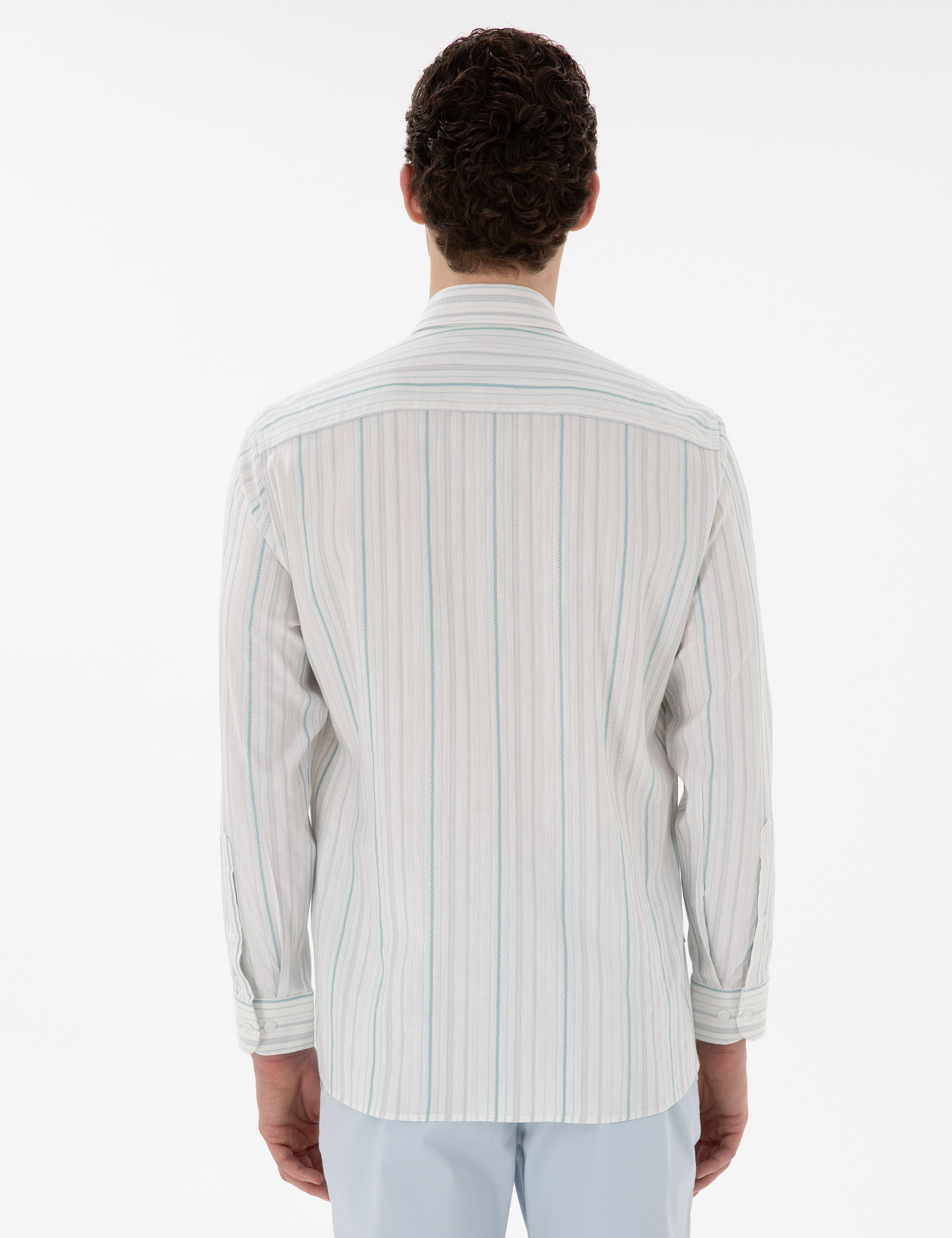 Mint Regular Fit Uzun Kollu Gömlek - Image 5