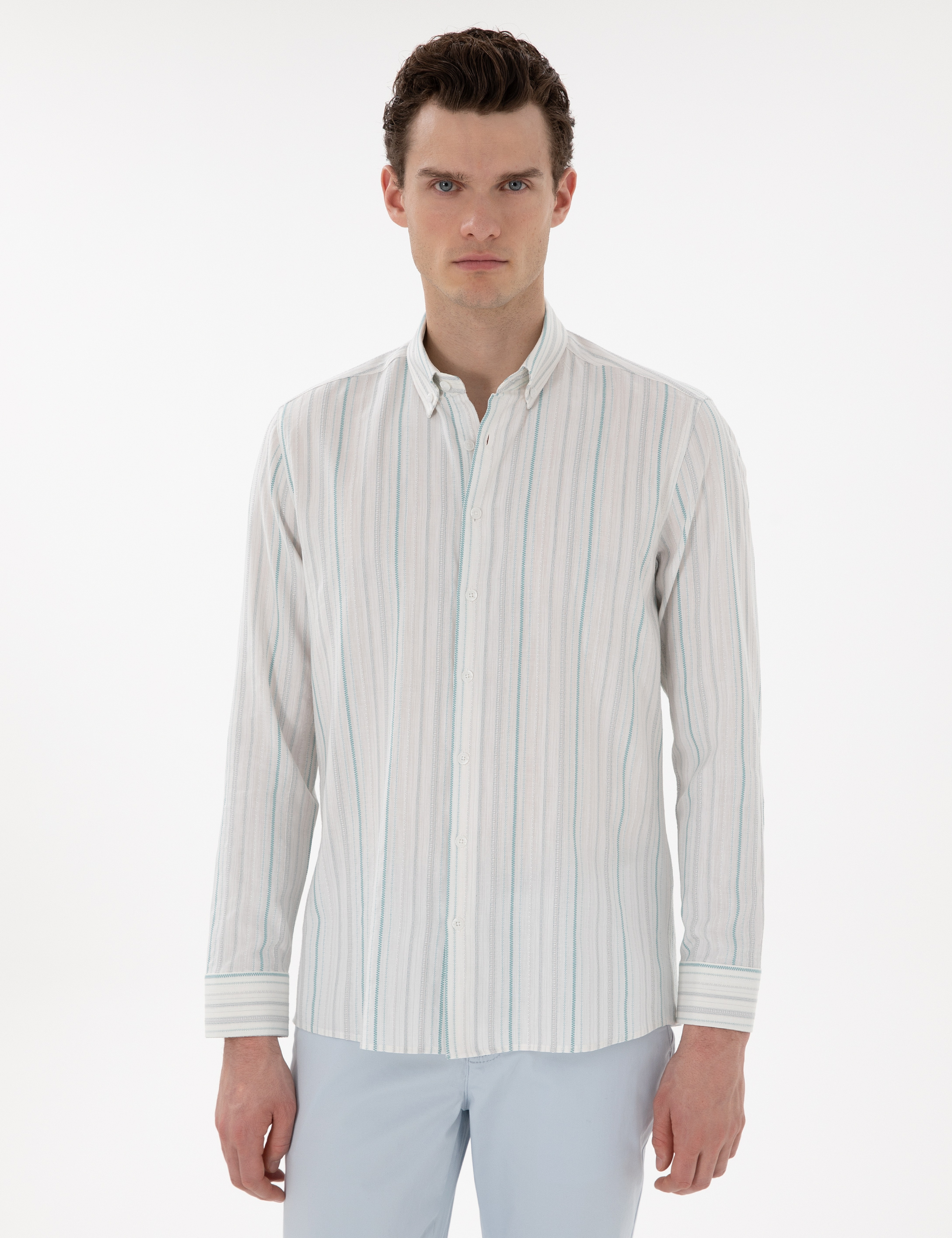 Mint Regular Fit Uzun Kollu Gömlek - Image 1