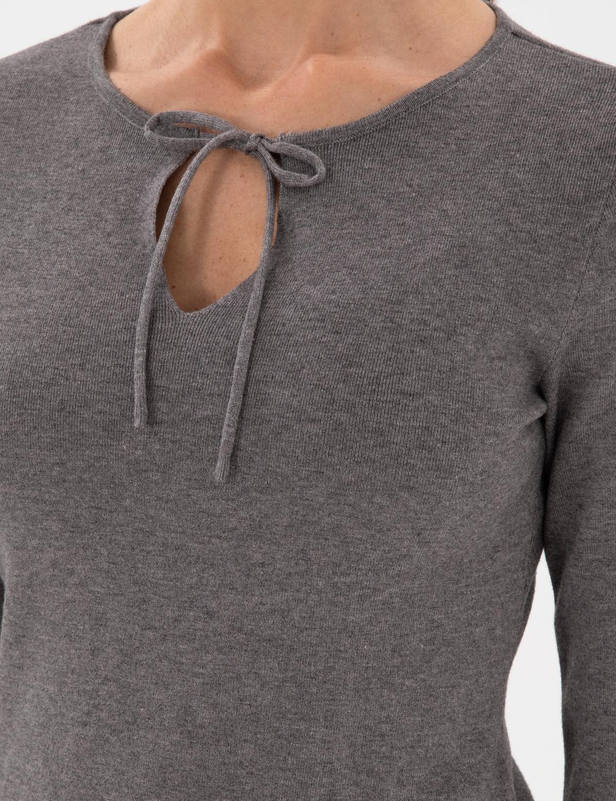 Gri Melanj Slim Fit Kazak - 50290555004