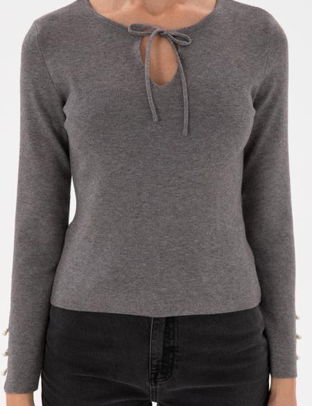 Gri Melanj Slim Fit Kazak - 50290555004