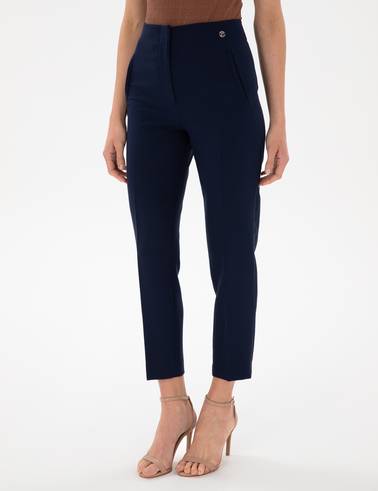 Lacivert Carrot Fit Kumaş Pantolon