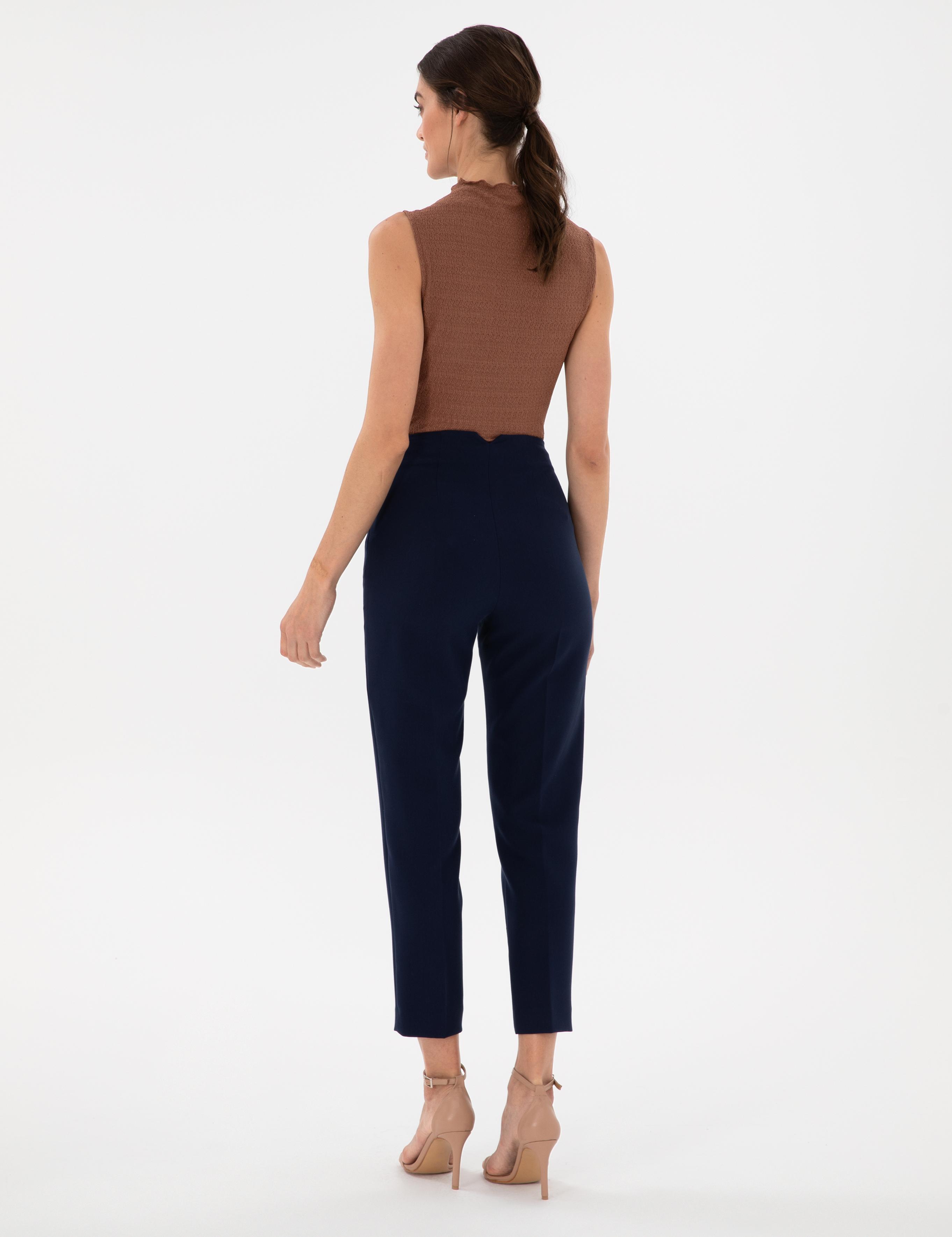 Lacivert Carrot Fit Kumaş Pantolon