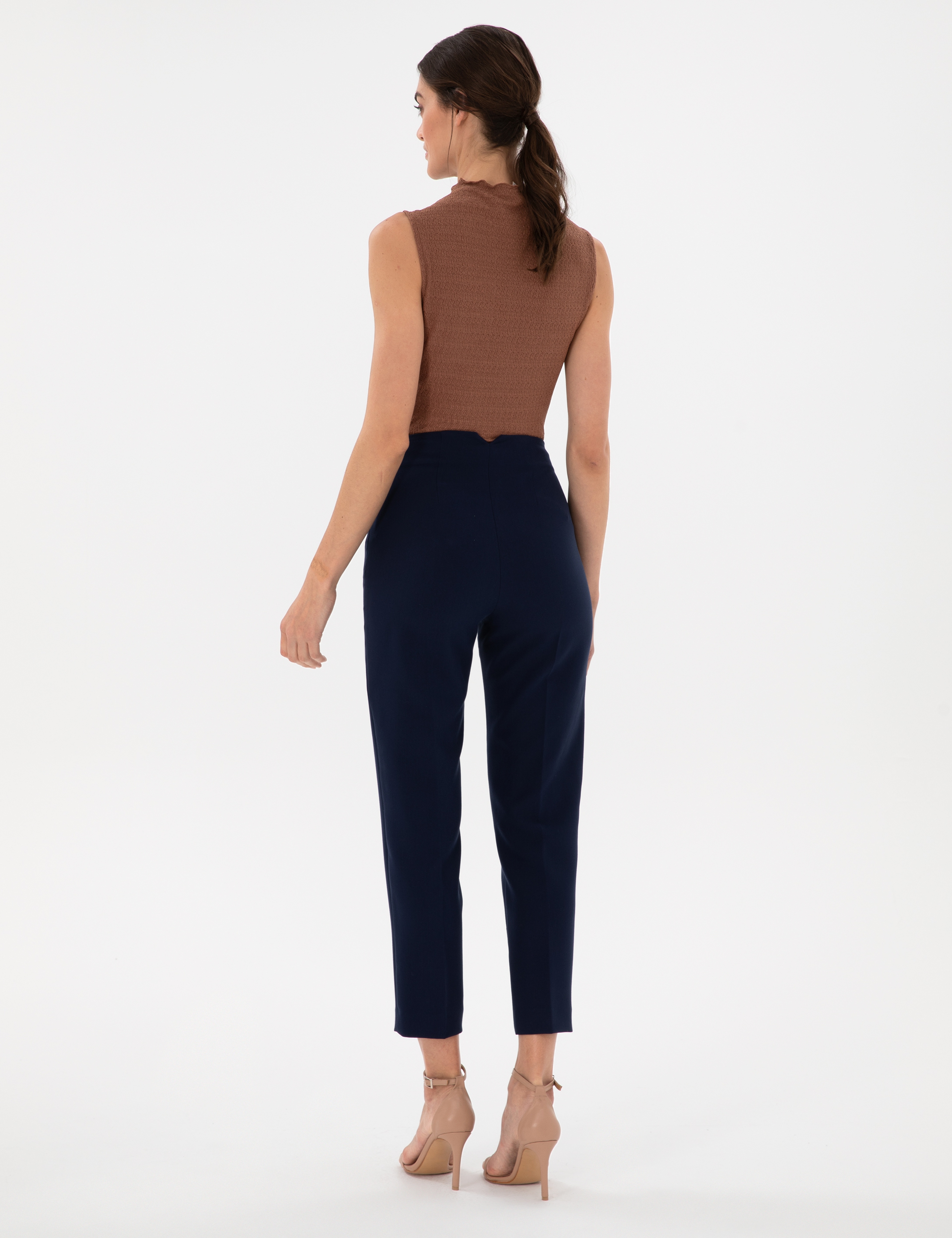 Lacivert Carrot Fit Kumaş Pantolon