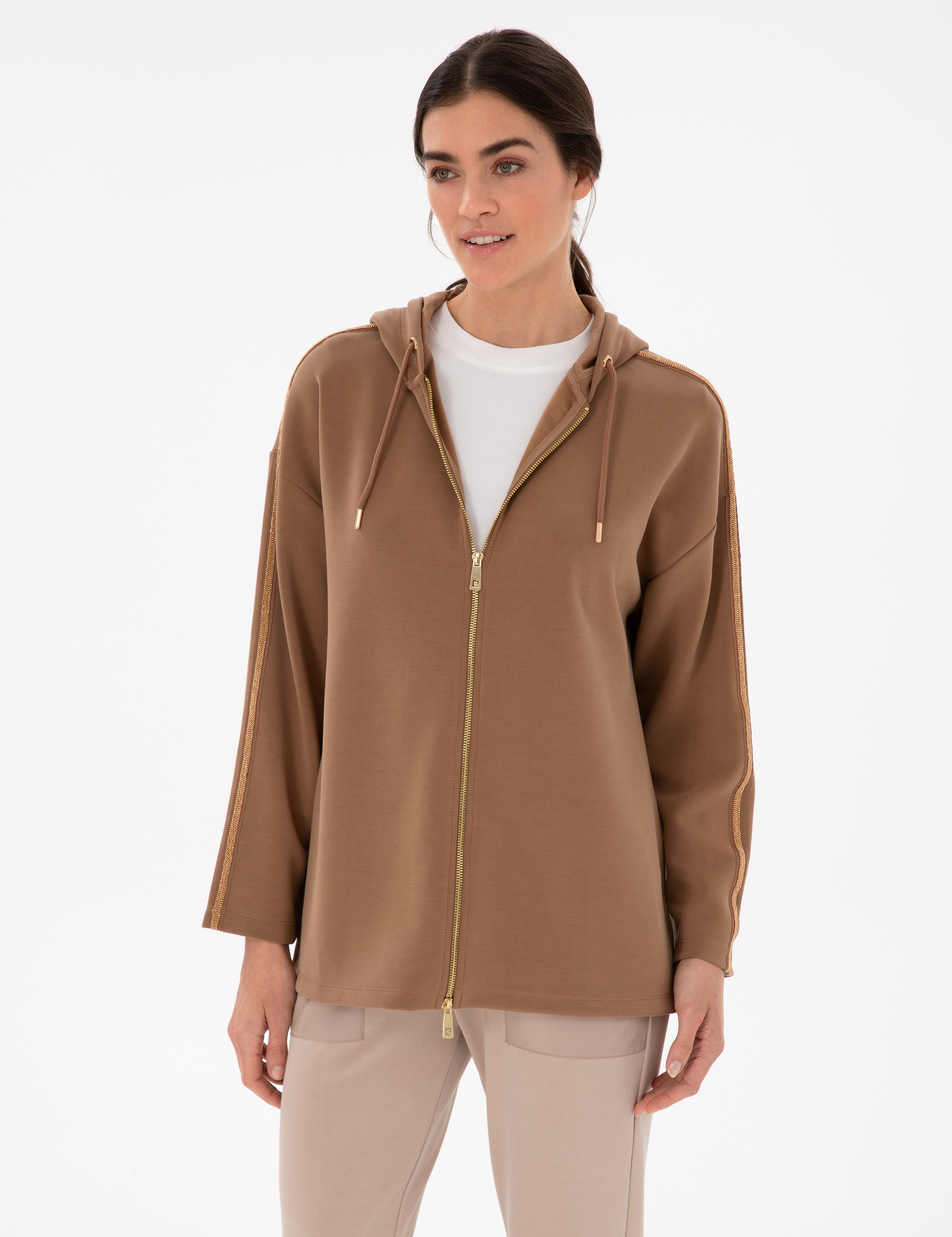 Kahverengi Comfort Fit Örme Hırka - Image 1