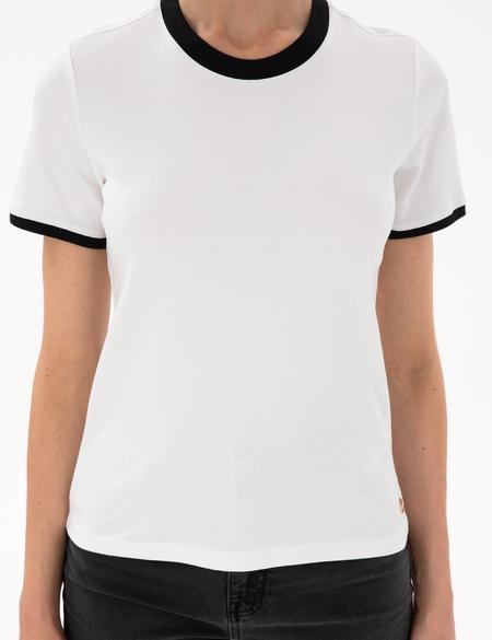 Beyaz Slim Fit Tişört - 50306397010