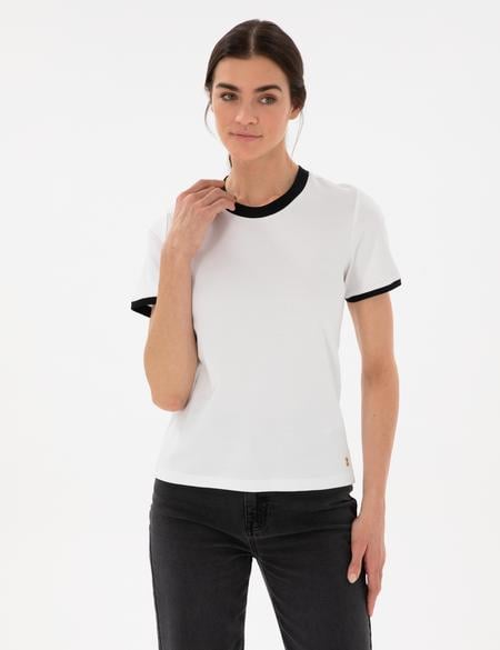 Beyaz Slim Fit Tişört - 50306397010