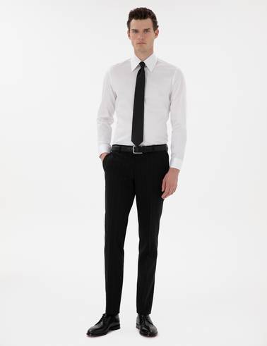 Beyaz Slim Fit Uzun Kollu Gömlek