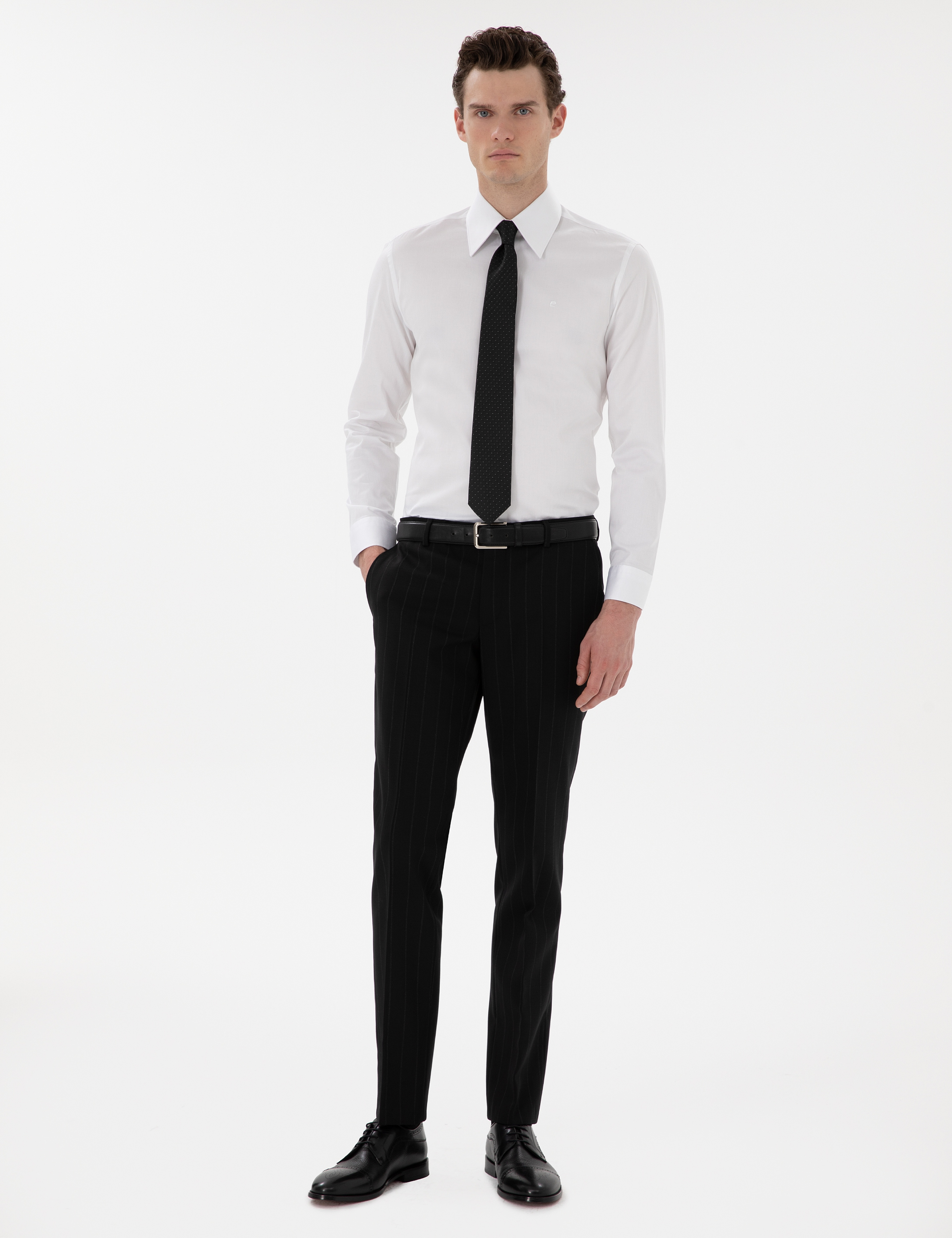 Beyaz Slim Fit Uzun Kollu Gömlek - Image 4