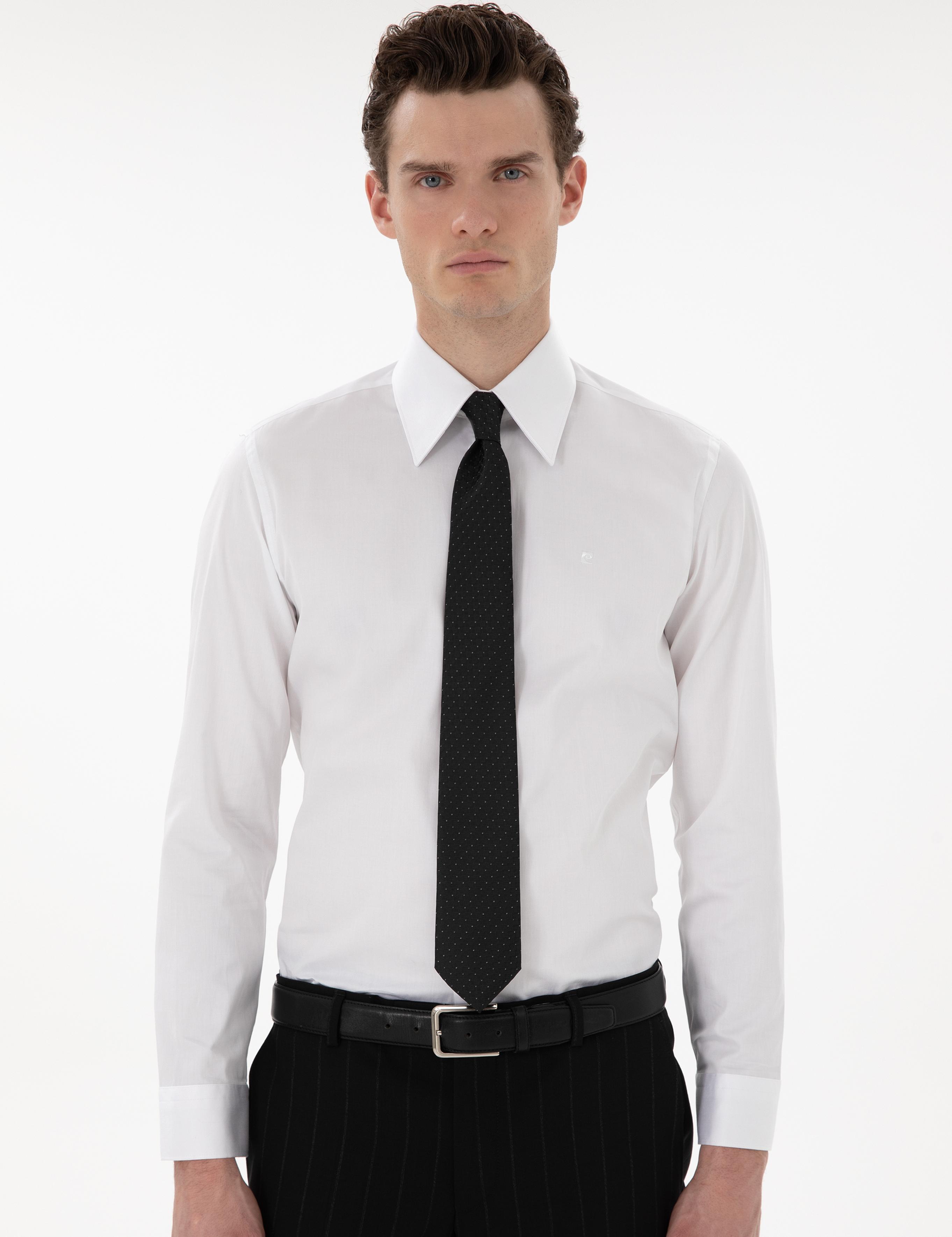 Beyaz Slim Fit Uzun Kollu Gömlek